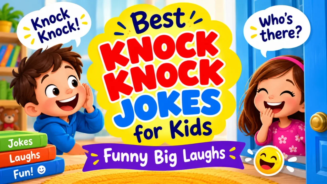 Best knock knock jokes for kids with funny cartoon characters and playful birthday-style humor