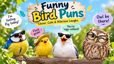 Funny bird puns with cute birds and hilarious bird jokes