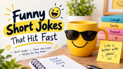 Funny short jokes that hit fast with clever one-liners and quick laughs